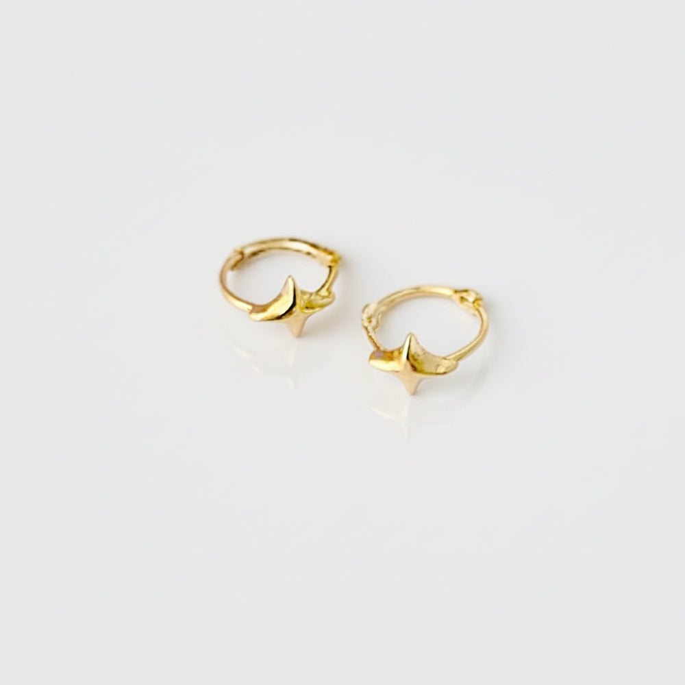 Gold Star Huggie Earrings