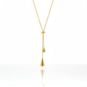 Water Drop Y-Lariat Necklace | Gold