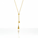 Water Drop Y-Lariat Necklace | Gold