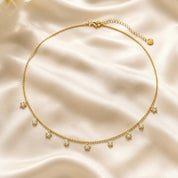 18K Gold Plated Star & Crystal Bezel Charm Necklace