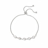 Five Stone Crystal Bezel Bracelet | Silver