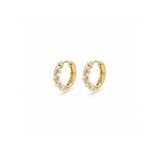 Pearl Twist Huggie Earrings Gold