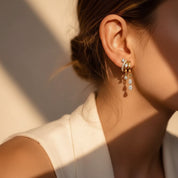 Crystal Waterfall Drop Earrings – Gold