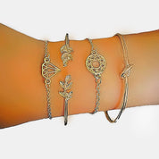 Gold bracelet stack 