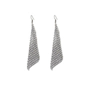 Silver diamanté mesh earrings 