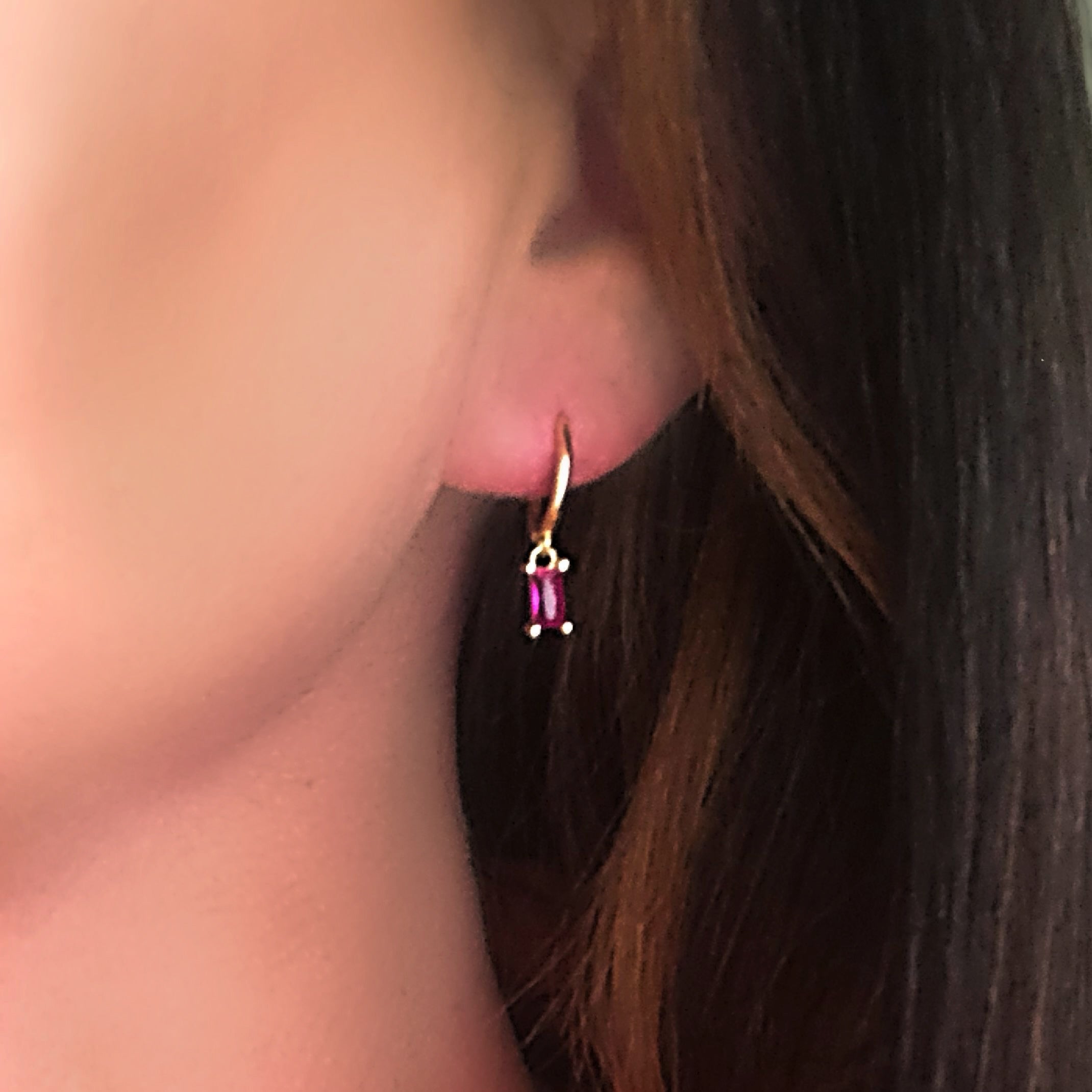 Pink huggie earrings 