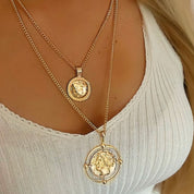 Roman Disc Layered Necklace