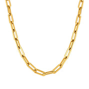 Gold paperclip chain necklace
