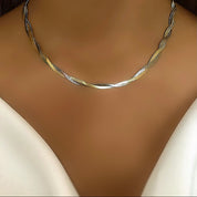 Gold & Silver Snakeskin Twist Necklace