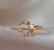 Moon and star ring