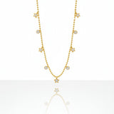 18K Gold Plated Star & Crystal Bezel Charm Necklace
