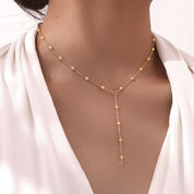Gold bead y chain 