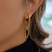 Gold chain huggie earrings