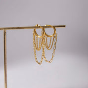 Gold chain huggie earrings