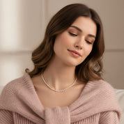 Oval Diamond Tennis Necklace
