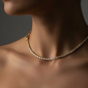 Oval Diamond Tennis Necklace