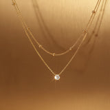 Diamond Pendant Layered Necklace