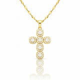 Gold Halo Cross Necklace