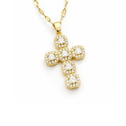 Gold Halo Cross Necklace