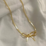 Gold Bow Necklace