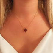 Burgundy Clover Necklace