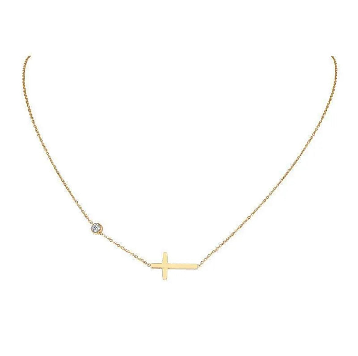 Dainty cross necklace 