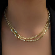 Gold chunky link necklace 