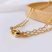 Gold chunky link necklace 