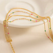 Colourful layered necklace