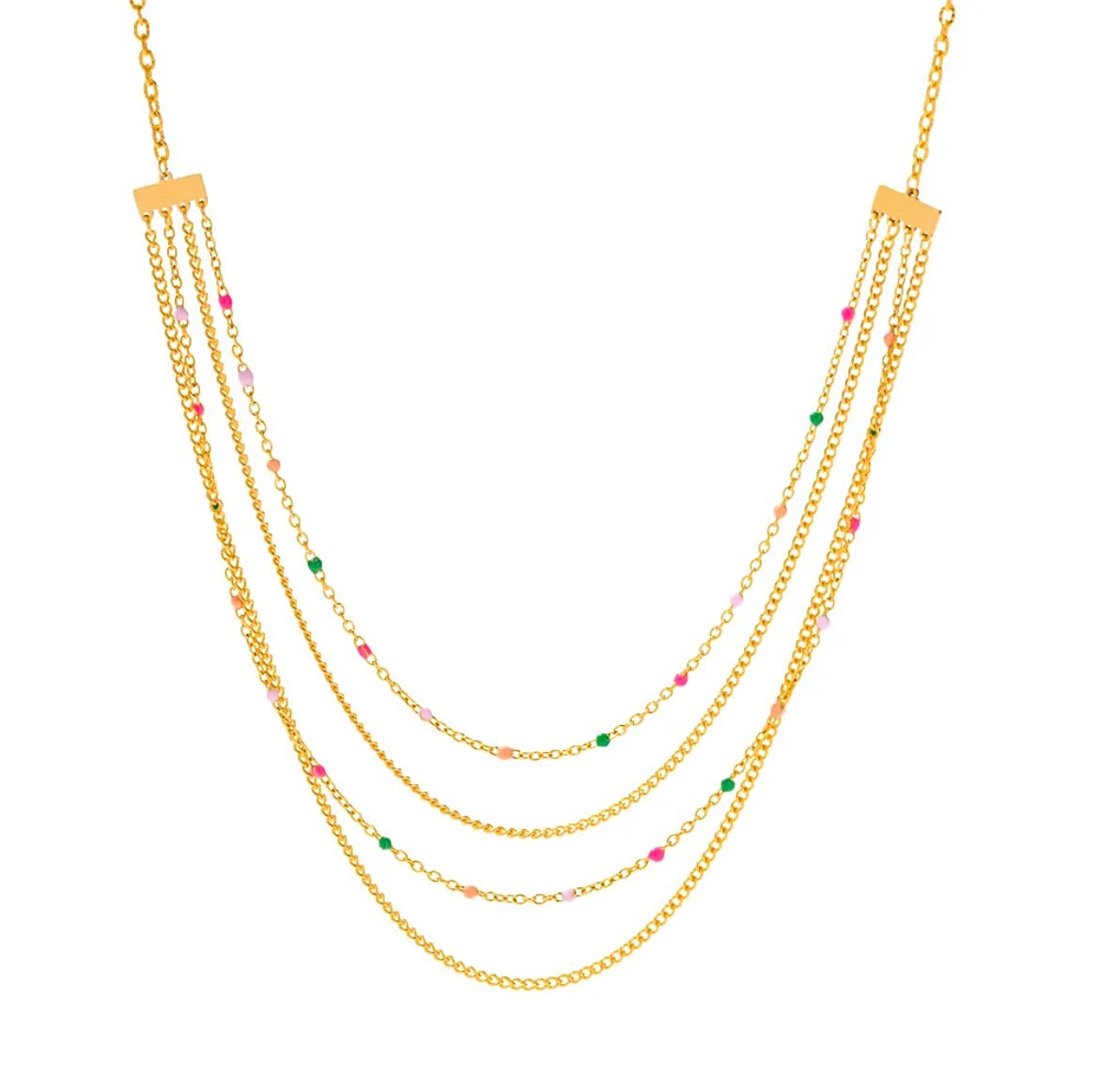 Colourful layered necklace