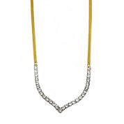 Gold necklace with diamond chain on a white background