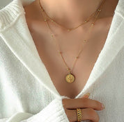 Gold Coin Layered Necklace