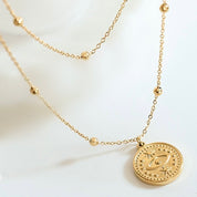 Gold Coin Layered Necklace