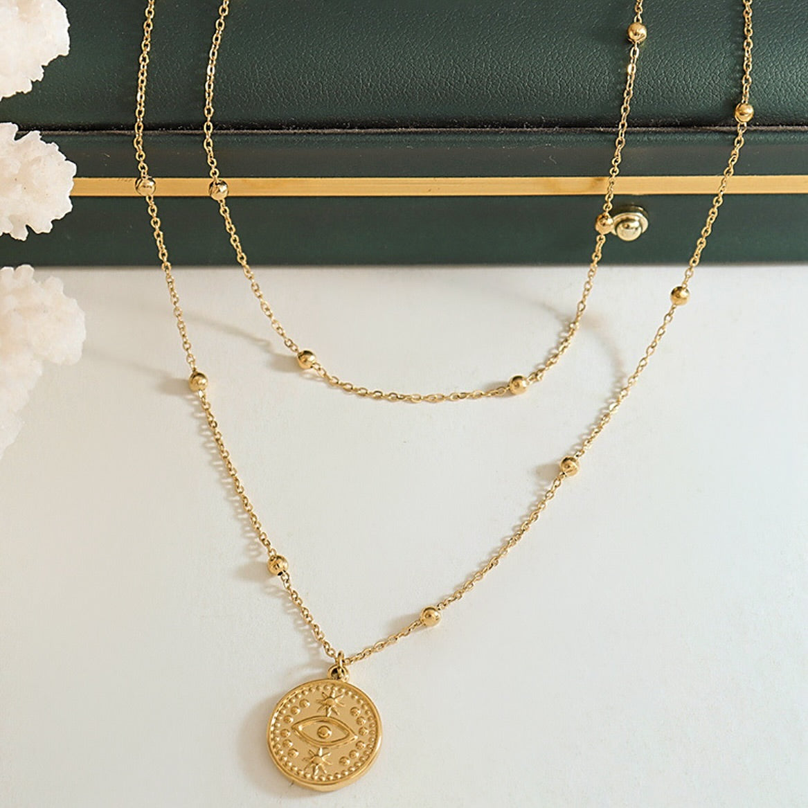 Gold Coin Layered Necklace