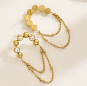 Gold diamanté drop earrings 