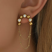 Gold diamanté drop earrings