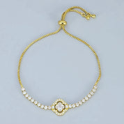 Diamond clover tennis bracelet 