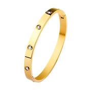 Diamanté dotted gold bangle 