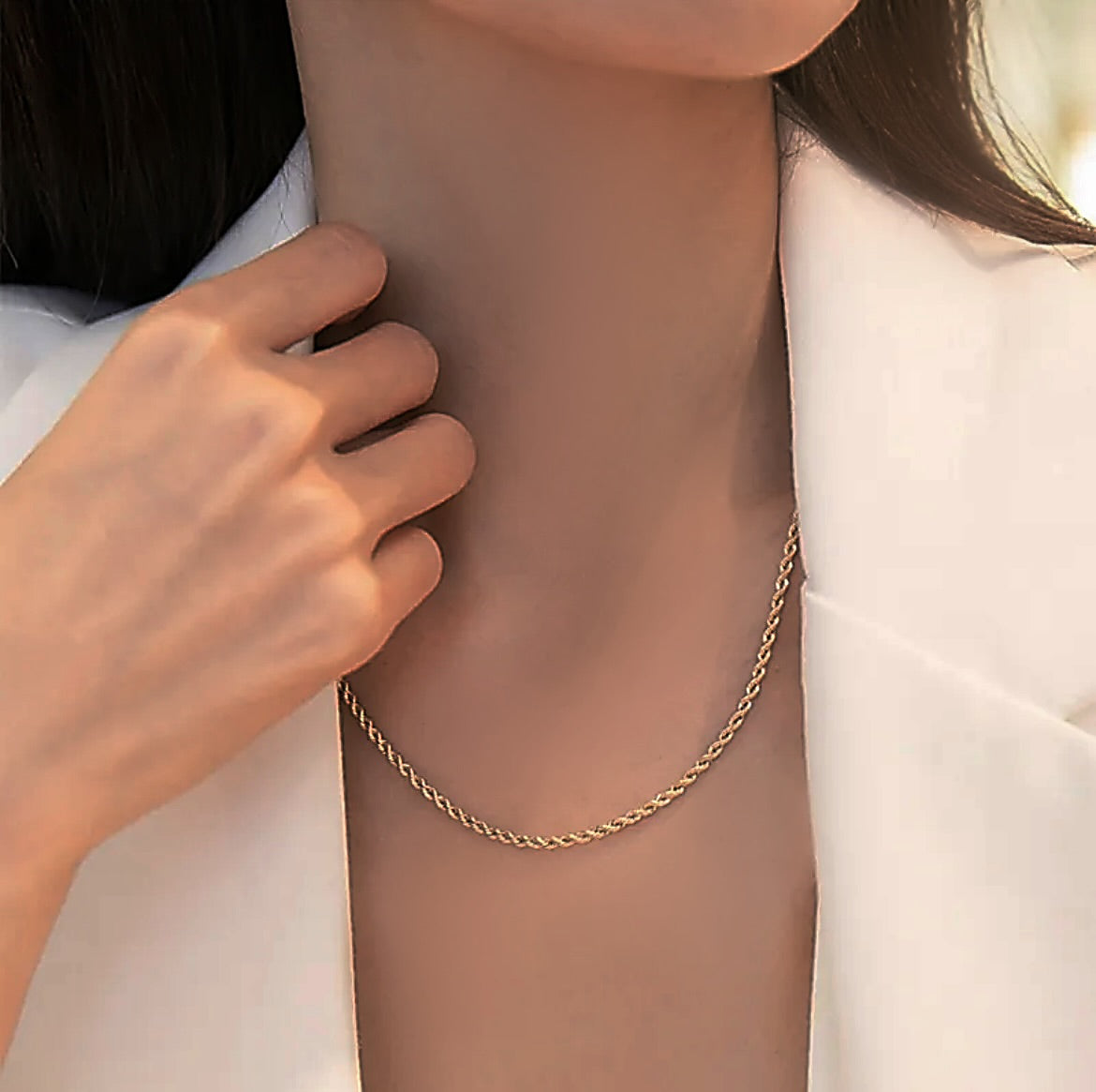 18k gold twist necklace 