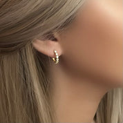 Gold Crystal Huggie Earrings