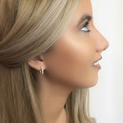 Gold Crystal Huggie Earrings