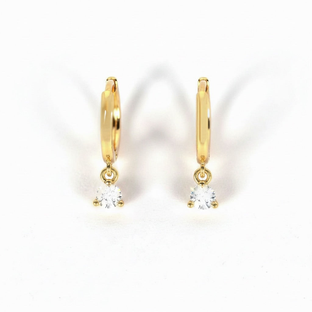 Gold Diamond Huggies