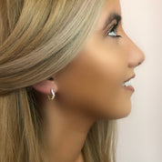 Gold Crystal Ring Huggie Earrings