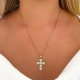 Diamond Halo Cross Necklace
