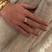 Gold ring with diamonds