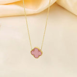 Pink Clover Necklace
