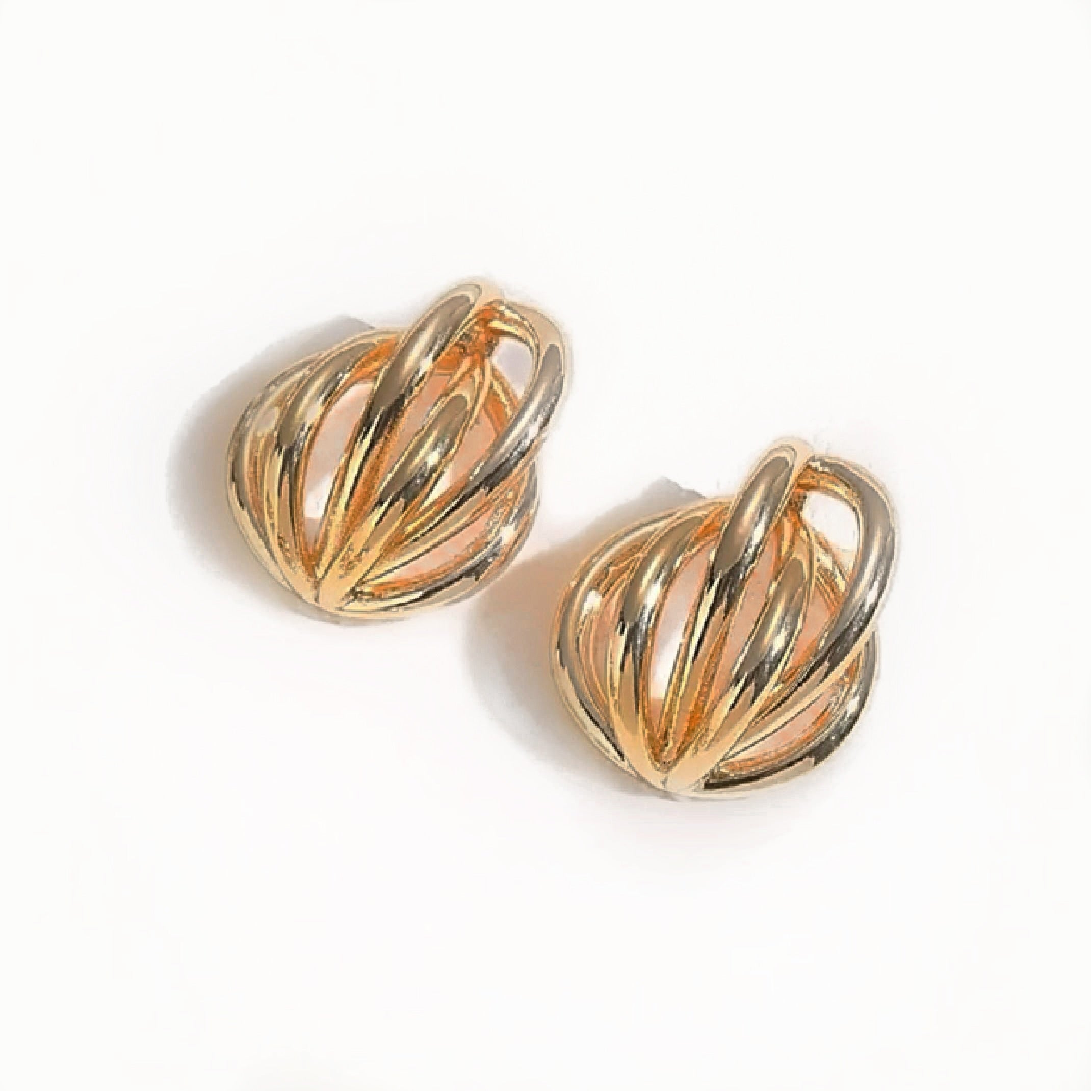 Gold knot stud earrings 