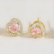 Pink Heart Stud Earrings