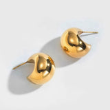 Gold Dome Hoop Earrings
