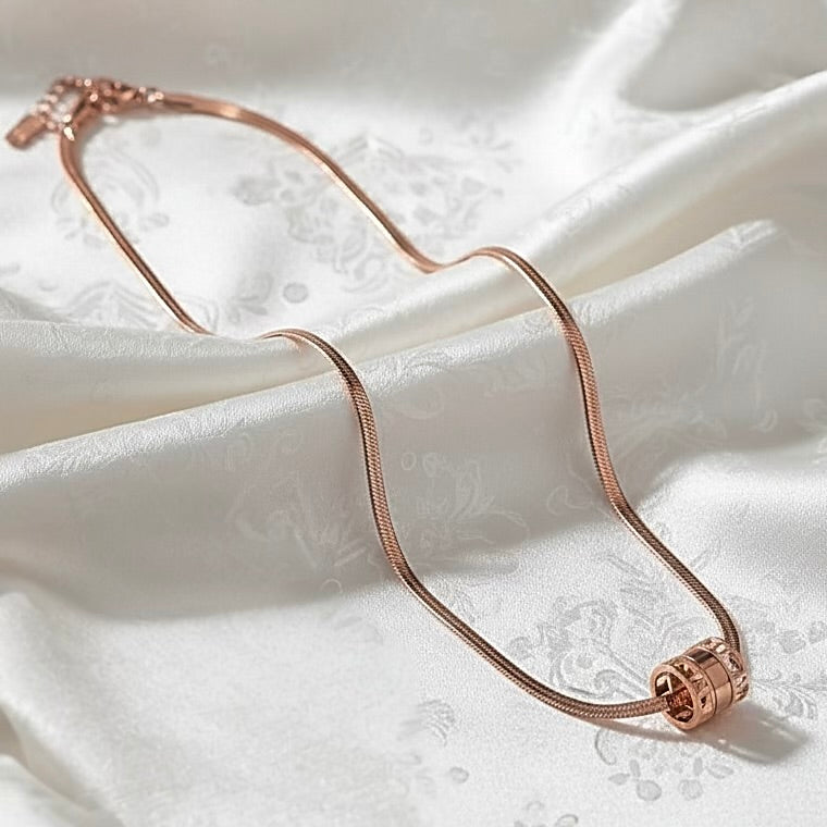 Rose Gold Snakeskin Ring Necklace
